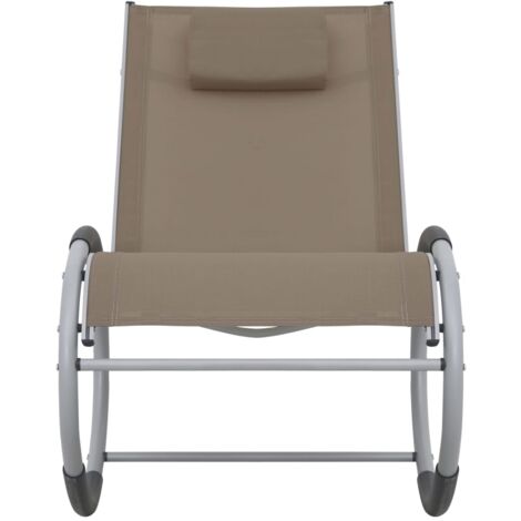 ELONEO chaise longue à bascule relax avec coussin anthracite et poche latérale, transat jardin confortable jusqu'à 180 kg, crème - Jardin ELONEO chaise longue à bascule relax avec coussin anthracite et poche latérale, transat jardin confortable jusqu'à 180 kg, crème - Jardin