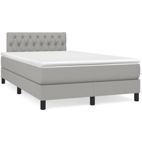 Sommier à Lattes De Lit Et Matelas Gris Clair 140x200cm Velours - Lit Plateforme - Lit Velours Lit A Sommier Tapissier Lits A Sommier Tapissier Home Living 83253159