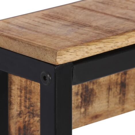 Porte-manteau 87x10x27 cm bois de manguier massif brut