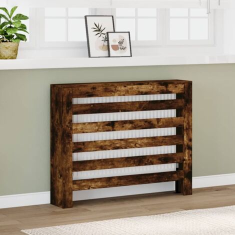 Cache Radiateur En Bois Chêne Marron 104x20x82 Cm - Étagère Décorative