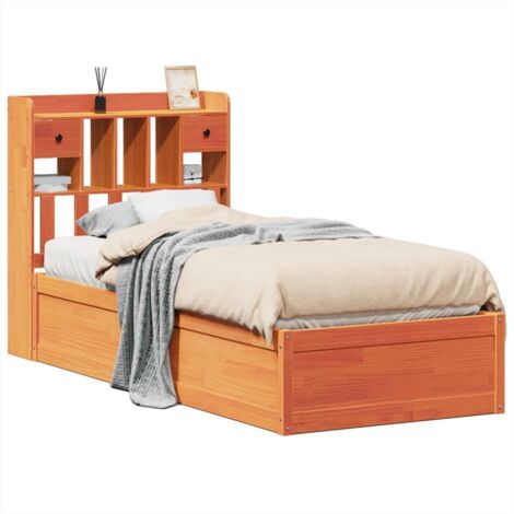 Cadre de lit cire marron 90x190 bois de pin massif | Leroy Merlin