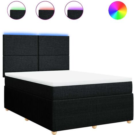 Maison Exclusive - Sommier à Lattes De Lit Avec Matelas Noir 140x190 Cm Similicuir 89476213