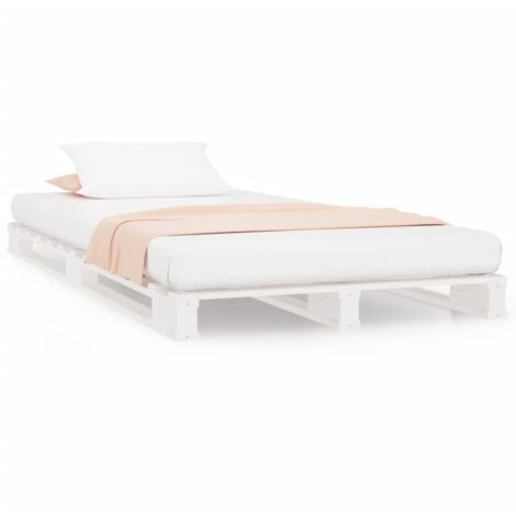 Lit Palette 90x200 Cm En Bois Massif - Style Industriel - Sommier Inclus