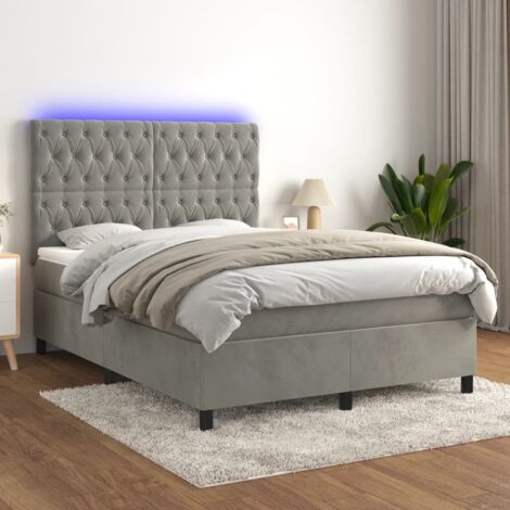 Sommier Juskis 140x200 Cm Avec LED – Noir, Bois, Classe énergétique A+++