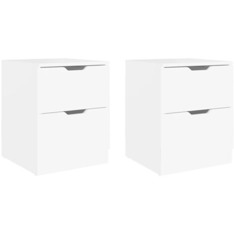 Tables De Chevet VidaXL 2 Pièces – Blanc Brillant, 30x30x40 Cm, Bois D'ingénierie
