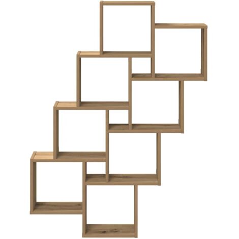 Étagère Murale Cube VidaXL Vieux Bois 90x15x119,5 Cm - Rangement Design Et Gain De Place
