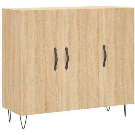 Buffet noir 90x34x80 cm bois d'ingénierie | Leroy Merlin