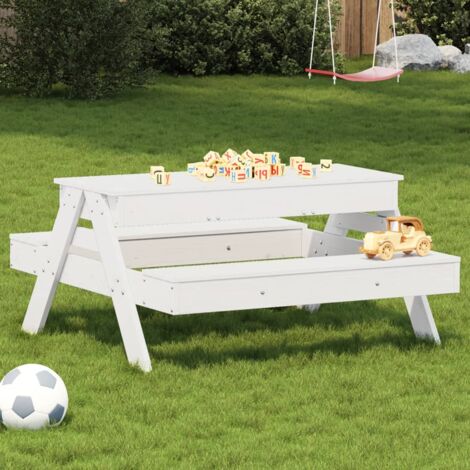 Blumfeldt Table de jeux ou pique nique pour enfants avec banc intégré