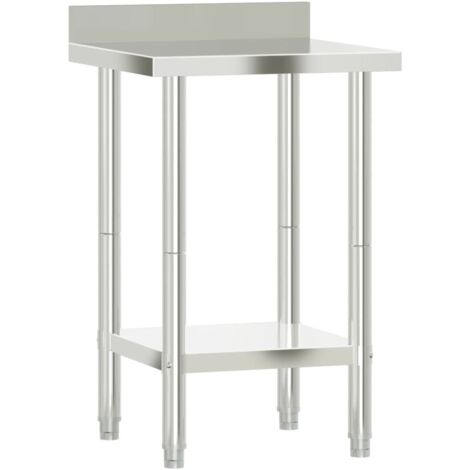 Table De Travail Inox 100x60 Cm Avec Dosseret - Idéale Cuisine Pro, Restaurant, école Ou Commerce
