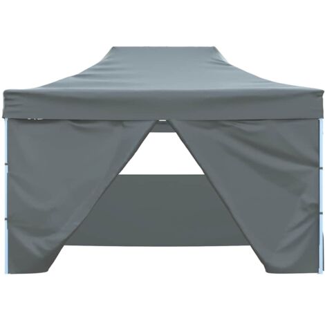 Tente De Réception Pliante 3x4 Mètres - Anthracite, Acier, Toile 600D - Pour événements Extérieurs, Marchés, Fêtes