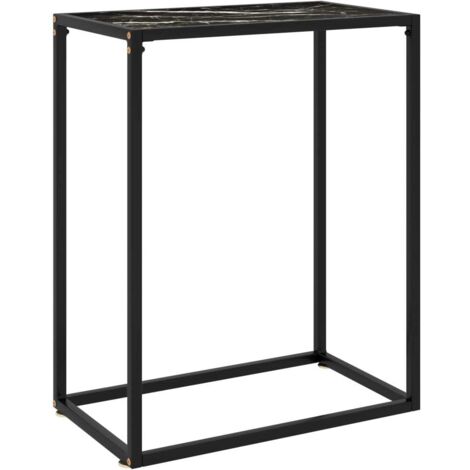 SKM Table Console Noir 120x35x75 cm Verre trempé-842