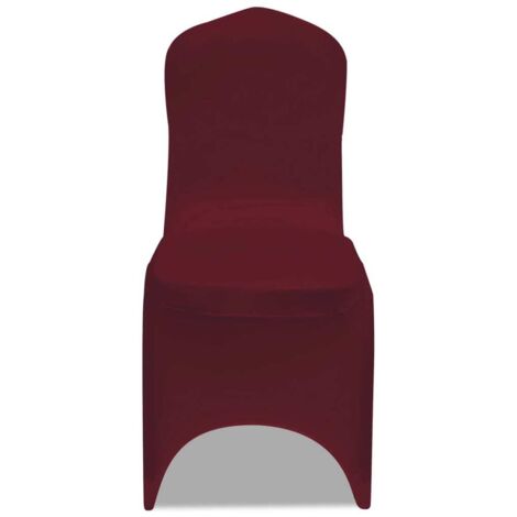 6 Housses De Chaise Bordeaux Satinées - Modulables, Neuves, Pour Protéger Ou Décorer