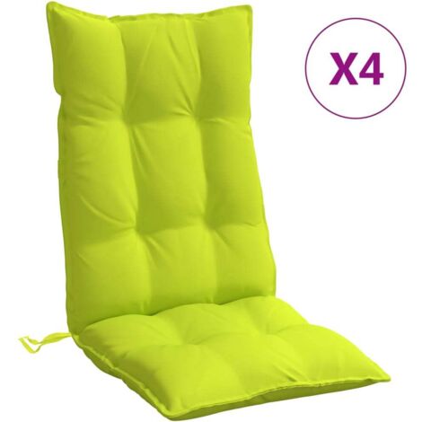 Coussins De Chaise à Dossier Haut Lot De 4 Vert Vif