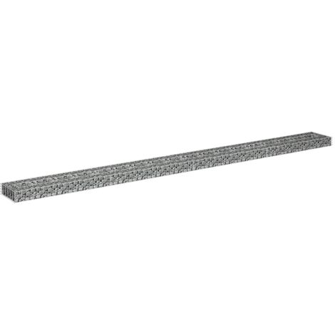 Jardinière Gabion Acier Galvanisé 360x30x10 Cm – Lit Surélevé Jardin – Clôture Décorative à Remplir Pierres - 10