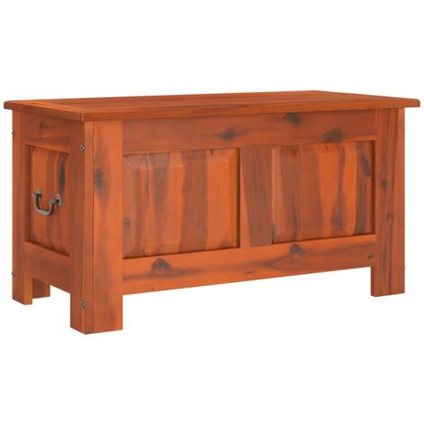 Coffre De Rangement En Bois Massif Pin VidaXL - 79x42x46 Cm - Couvercle - Capacité 25 Kg - Style Panama - Banc/table Basse