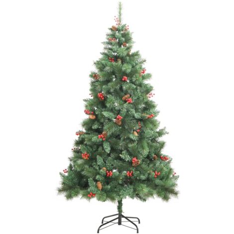 Cortina - Sapin De Noël Enneigé En PVC Et PP Avec Pommes De Pin Et Baies 99x180h 858 Branches 97980450