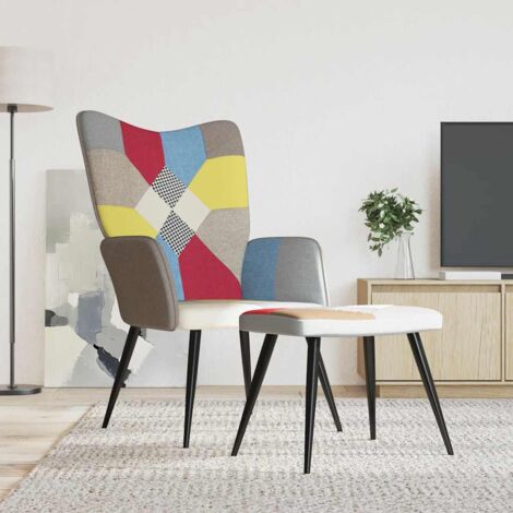 Chaise De Bureau Pivotante Avec Mécanisme à Gaz - Tissu Patchwork, Rembourrage Confort, Roulettes, Réglable En Hauteur