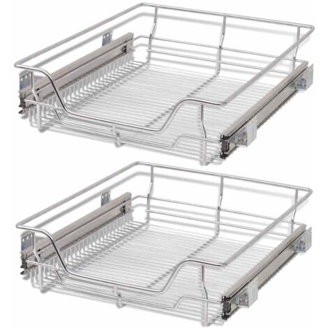 Panier De Rangement Pliant En Métal – Gris Charbon – Avec Poignées En Bois