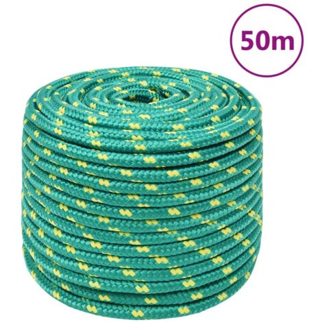Corde De Bateau Verte 6 Mm 50 M En Polypropylène - Résistante Et Polyvalente Pour Navigation Et Loisirs