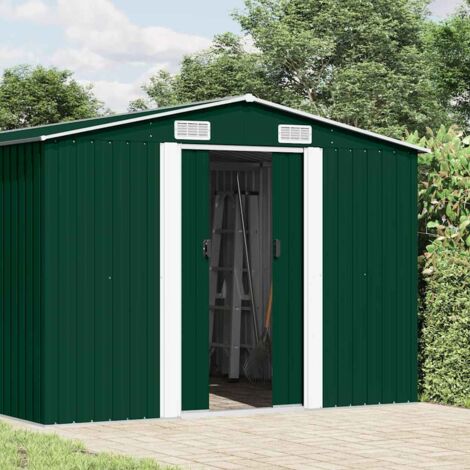 Abri De Jardin Métal Anthracite 257x489x181 Cm - Double Porte Coulissante - Acier Galvanisé - Pour Outils, Mobilier - Poids 105.6 Kg - 8