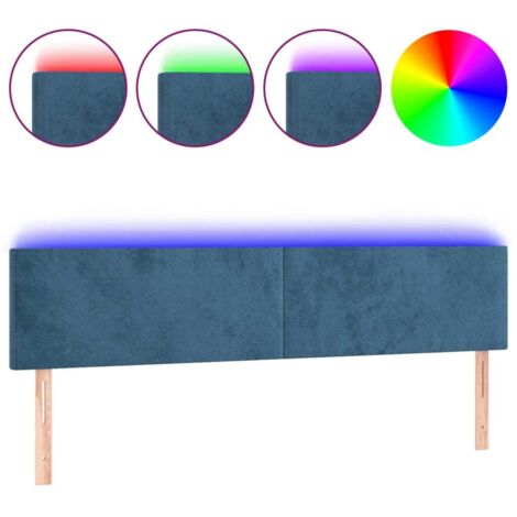 WXS - Tête De Lit à LED Gris Foncé 160x5x78/88 Cm Velours - DX7055