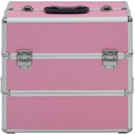Mallette à Maquillage VidaXL Rose - Coffret Valise Cosmétique 37x24x35 Cm