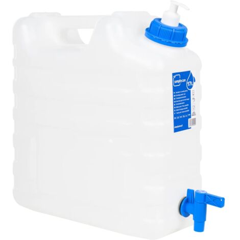 Bidon D'Eau 15L Avec Robinet + Distributeur Savon - Réservoir Camping Portable Empilable, Transparent Bleu