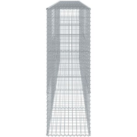 Panier Gabion Avec Couvercle 300x50x200 Cm - Fil Galvanisé, Maille 10x5 Cm - Pour Jardin, Mur, Décoration Extérieure - 13