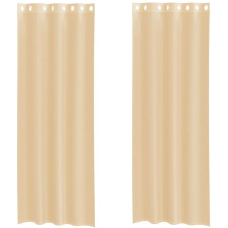 Paire De Rideaux En Voile é Cru, à œillets, Dimensions 2,60 M X 1,40 M, Neufs