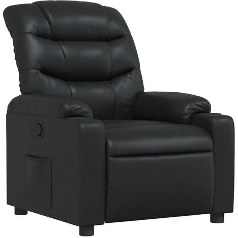 Fauteuil Inclinable Similicuir Noir - Inclinaison Manuelle 135°, Repose-pieds, Charge 110 Kg