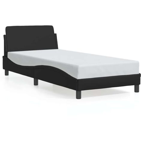 Cadre De Lit Rembourré Blanc Dover VidaXL, 90x200 Cm, Similicuir - Neuf, Design Moderne