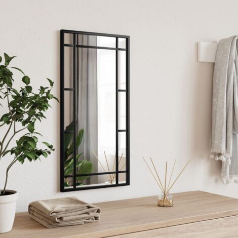 Miroir Mural Orné Cadre En Fer Forgé Doré - Dimensions 45x32 Pouces, Style Colonial Britannique