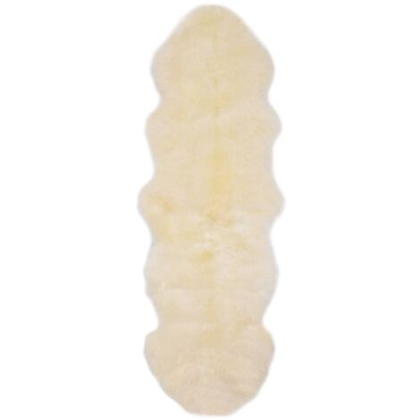Tapis En Peau De Mouton – Blanc – Environ 85 X 60 Cm