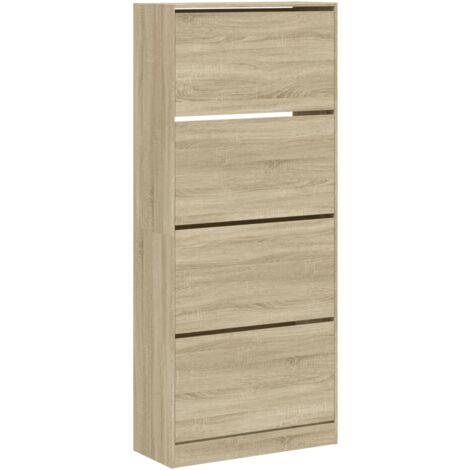 Armoire à Chaussures 4 Tiroirs Rabattables Sonoma 60x42x204 Cm | Leroy Merlin