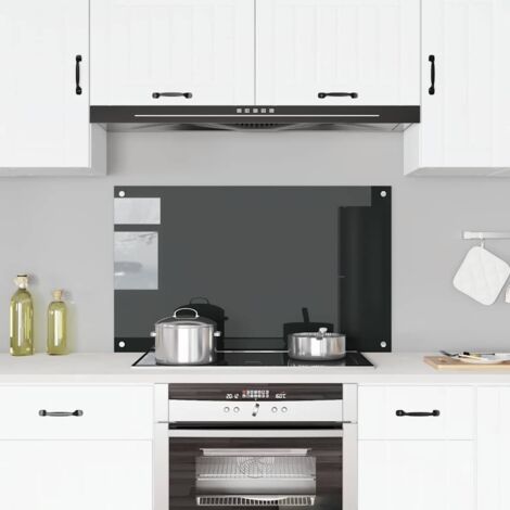 Dosseret De Cuisine En Verre Trempé Marbre Noir - Protection Pour Cuisinière 30x24 Pouces