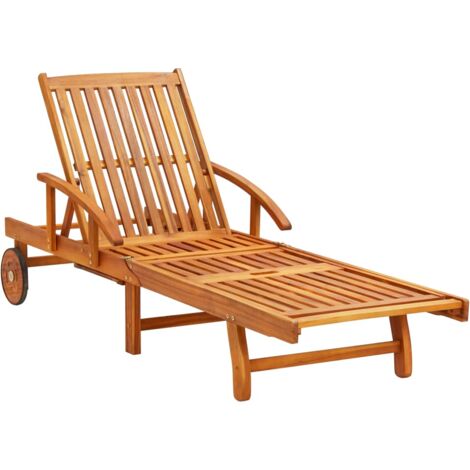 Bain De Soleil VidaXL Chaises Longues Et Coussins 2 Pcs Résine Tressée/bois D'acacia 319725 Fauteuil Suspendu Exterieur