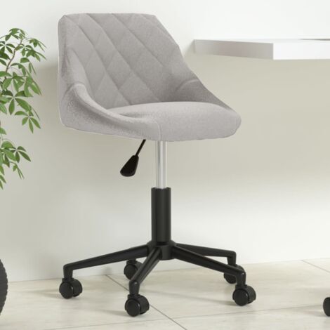Chaise De Bureau Pivotante Velours Gris - Hauteur Réglable, 360°, 120kg Capacité, Neuve