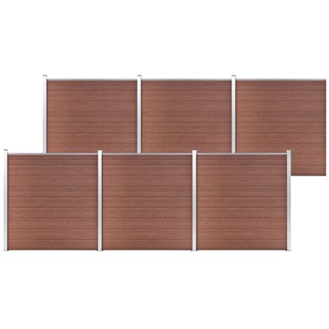 Panneau De Clôture Wpc 95x (105-180) Cm Marron