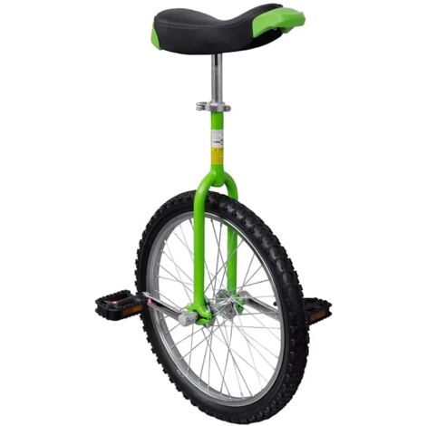 Monocycle Réglable 16 Pouces Vert - Pour Enfants Et Débutants, Hauteur Ajustable 70-84 Cm, Cadre Acier