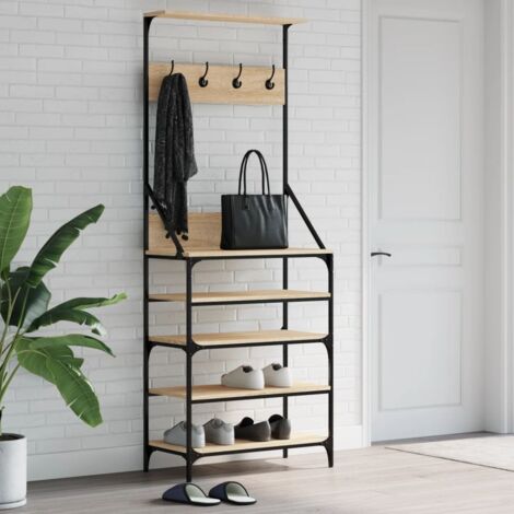 Porte-vêtements, Portant à Vetement et rangement des chaussures chêne