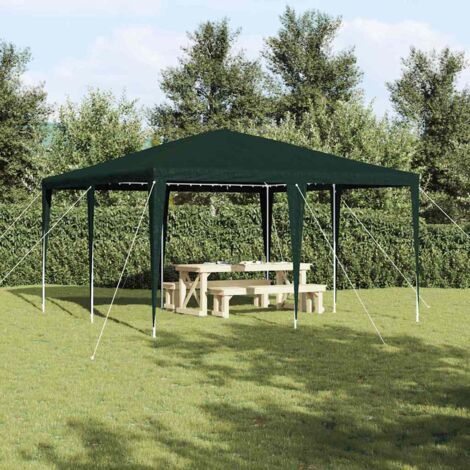 Tente De Fête Avec 12 Parois Latérales En Maille Vert 8x4m PEHD - Tente