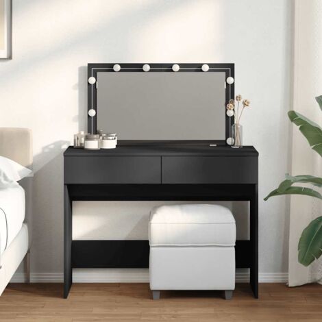 Coiffeuse avec LED noir 100x40x120 cm