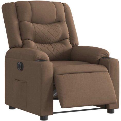 Fauteuil électrique assis-debout tissu marron foncé