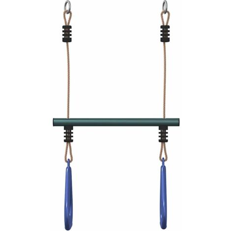 Barre De Gymnastique Réglable Pour Enfants - Hauteur 90-150cm Sur 13 Niveaux - Avec Anneaux - Pour L'intérieur Ou L'extérieur