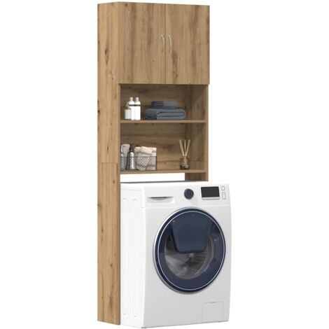 VidaXL Meuble Pour Machine à Laver, Armoire De Machine à Laver Avec Rangement, Meuble Pour Lave-Linge De Salle De Bain Buanderie, Chêne Sonoma