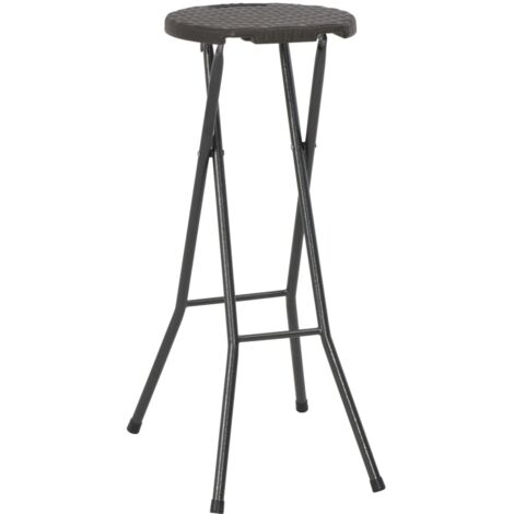Tabouret De Bar Pliable KMH - Structure Acier, Assise Et Dossier Hêtre - Dimensions 48x37.5x101 Cm