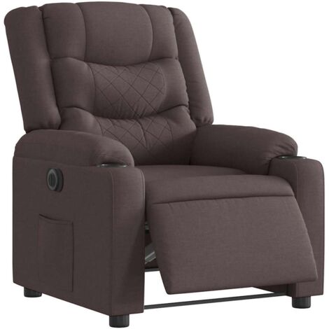 Fauteuil Inclinable électrique Marron Foncé Tissu - Lot De 3 - Neuf Sous Emballage