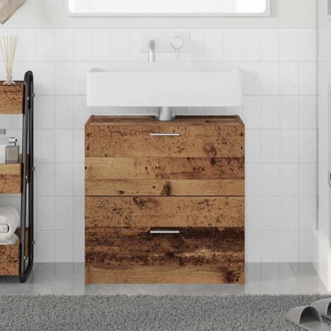 Meuble Sous Vasque Antique Blanc – 2 Tiroirs – Bois – 92cm – Palazzo INT