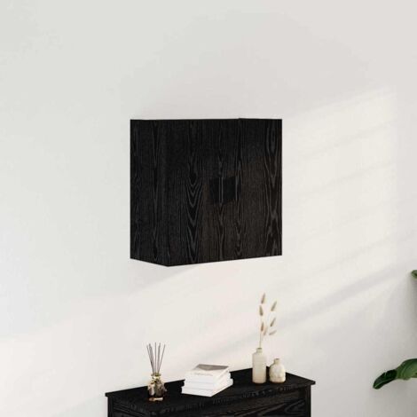 Armoire Suspendue De Cuisine Chêne Noir 60cm - Meuble évier Moderne Avec Tiroir Et étagère Réglable