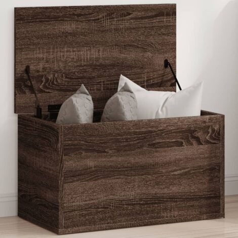 Coffre Rangement En Chêne Massif – 60x35x35 Cm, Design Moderne, Pour Salon Ou Chambre